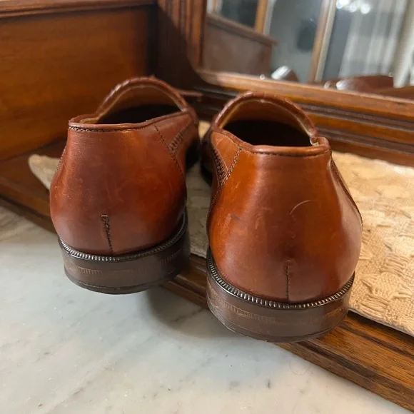 CABLE & CO Seville Tassel Loafer Leather Made in Italy Chestnut Men's Sz 8 EUC - Picture 4 of 7